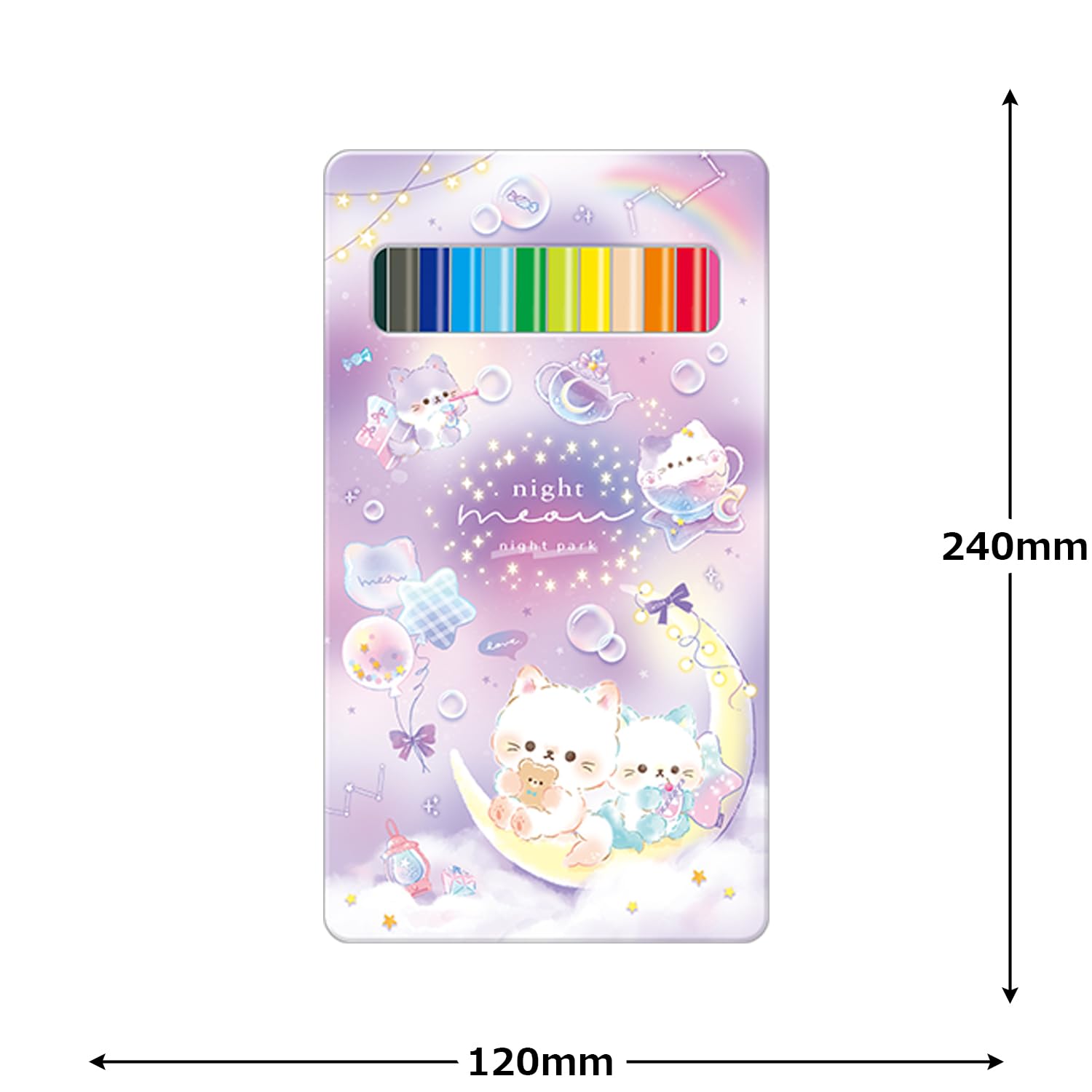 Kurie Color Pencils 12 Colors Night Meow Set
