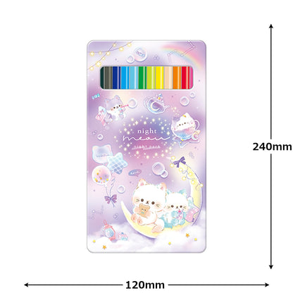 Kurie Color Pencils 12 Colors Night Meow Set