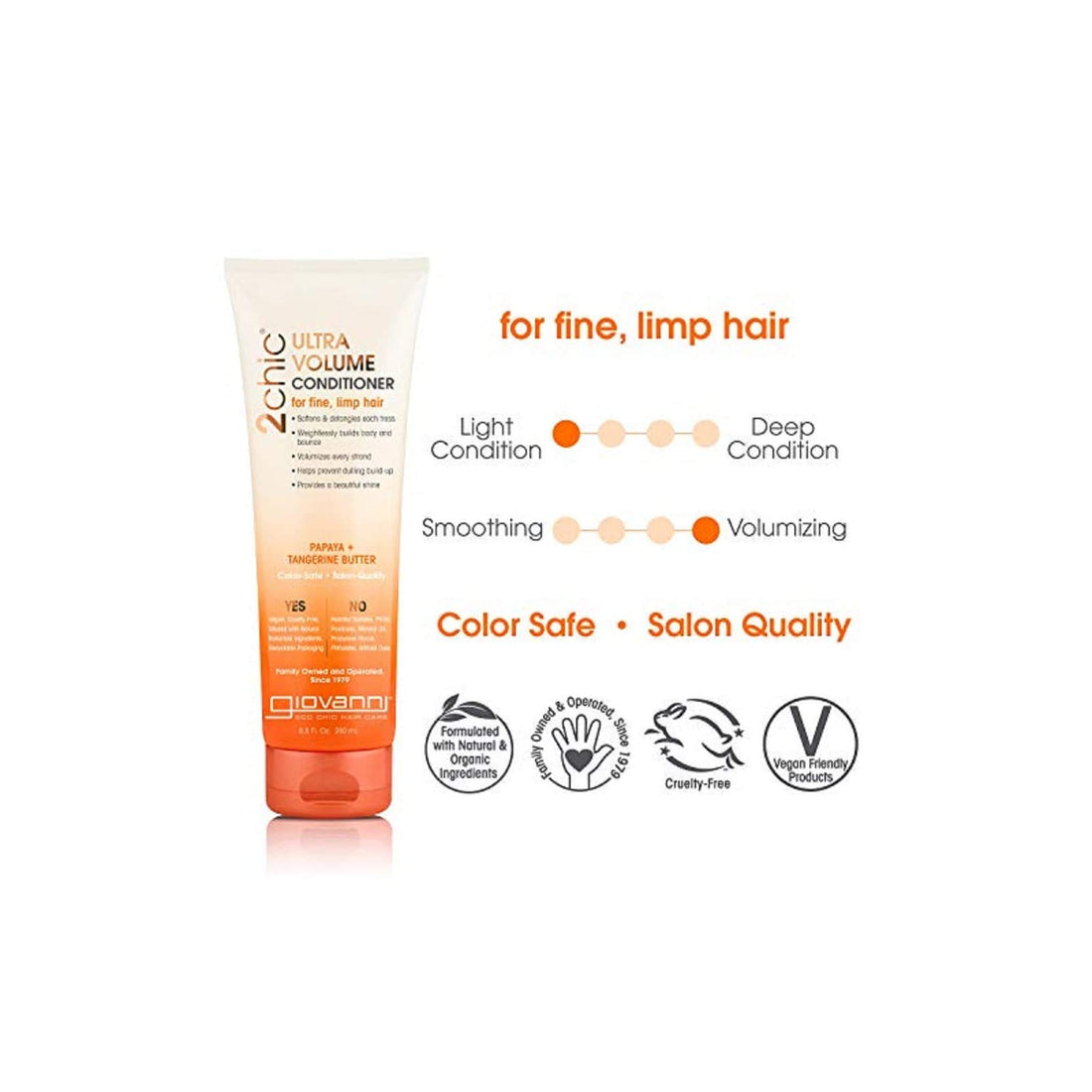 Giovanni 2chic Volume Conditioner 250mL for Fine Hair