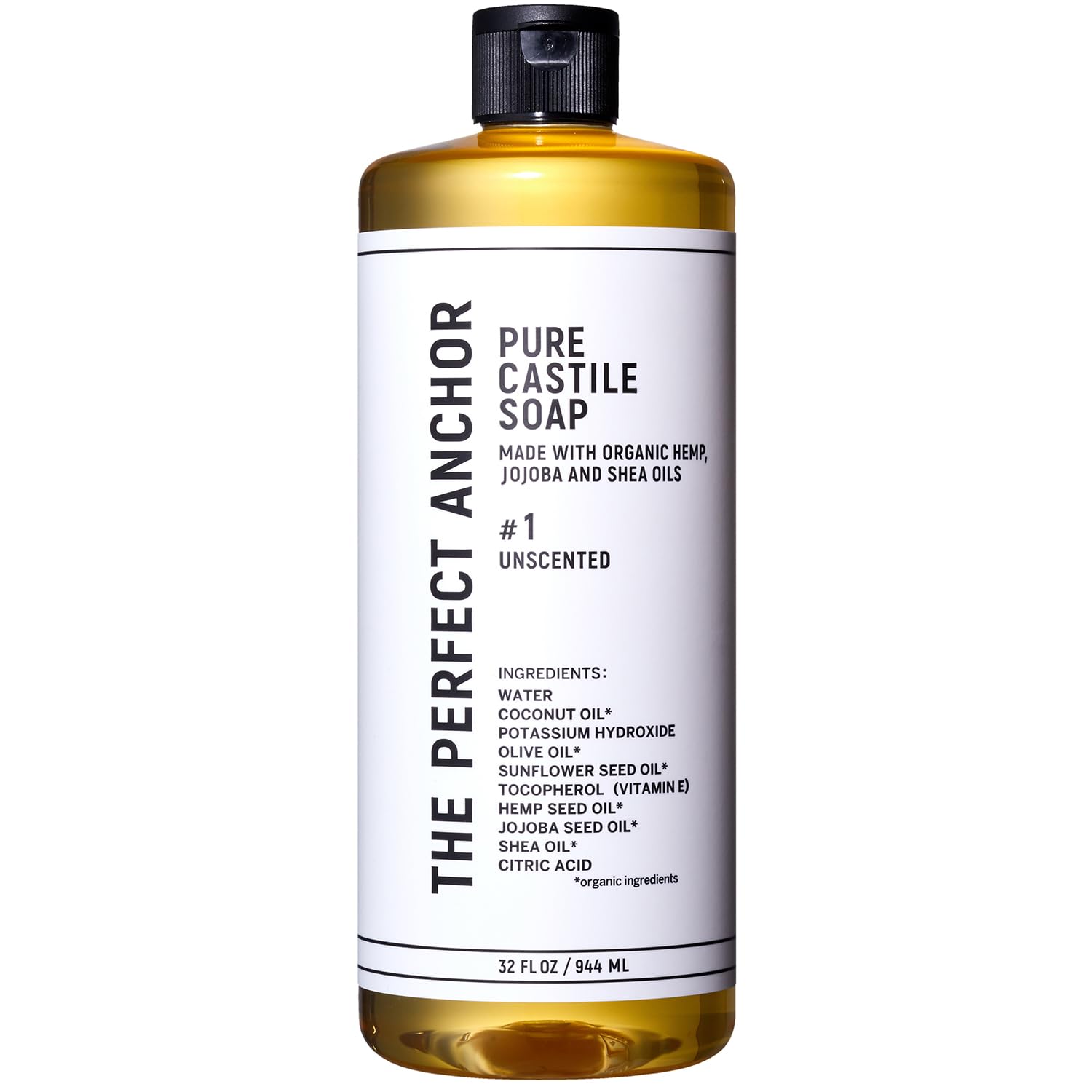 The Perfect Anchor Pure Castile Soap 944ml Unscented Organic Cleanser