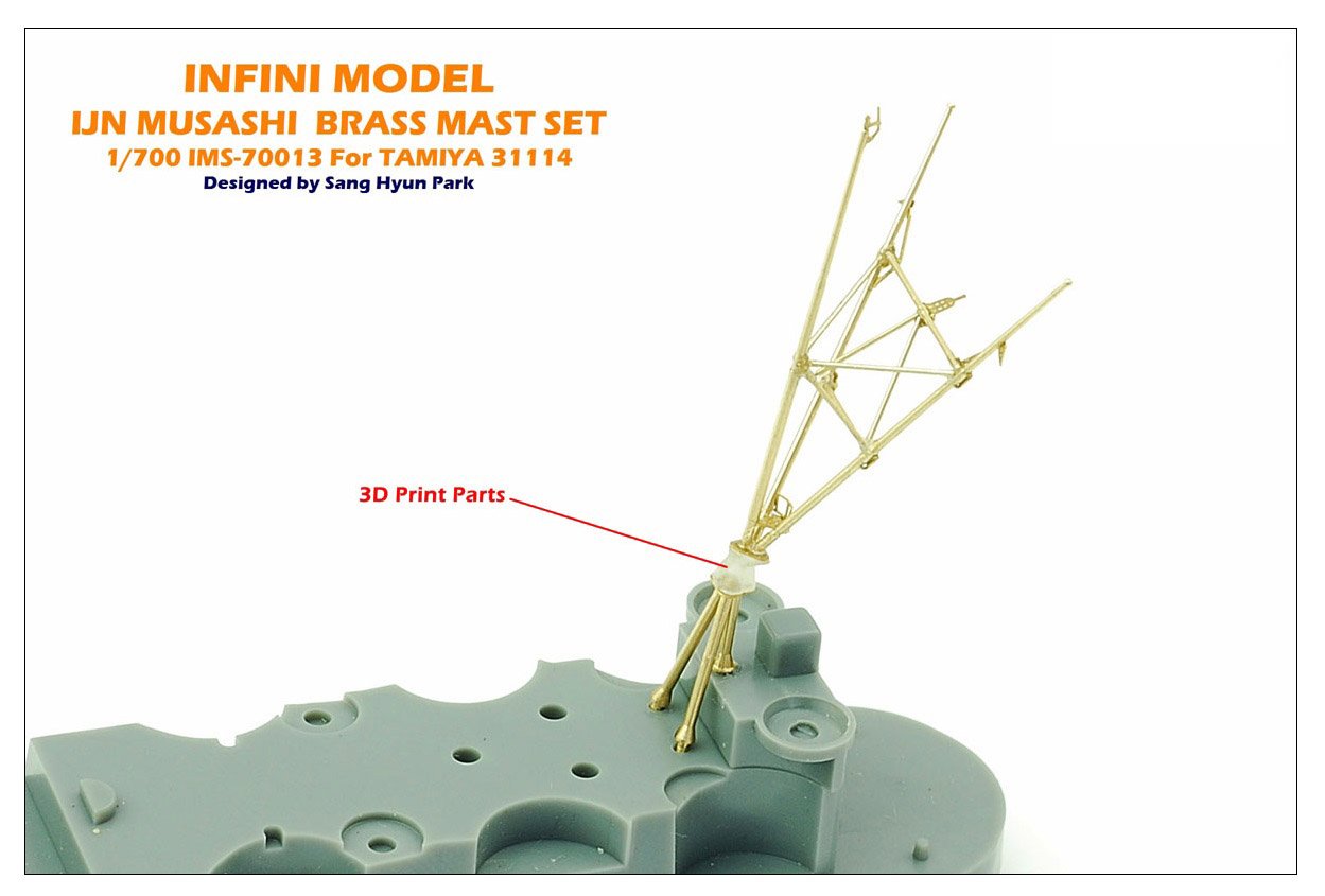 Infini Model 1/700 Scale Brass Mast Set for Japanese Battleship Musashi