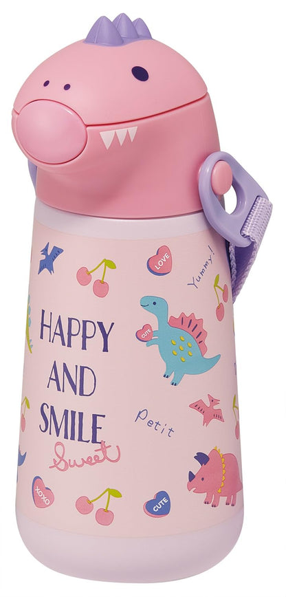 Skater Stainless Steel Straw Water Bottle 370ml Vacuum Insulated