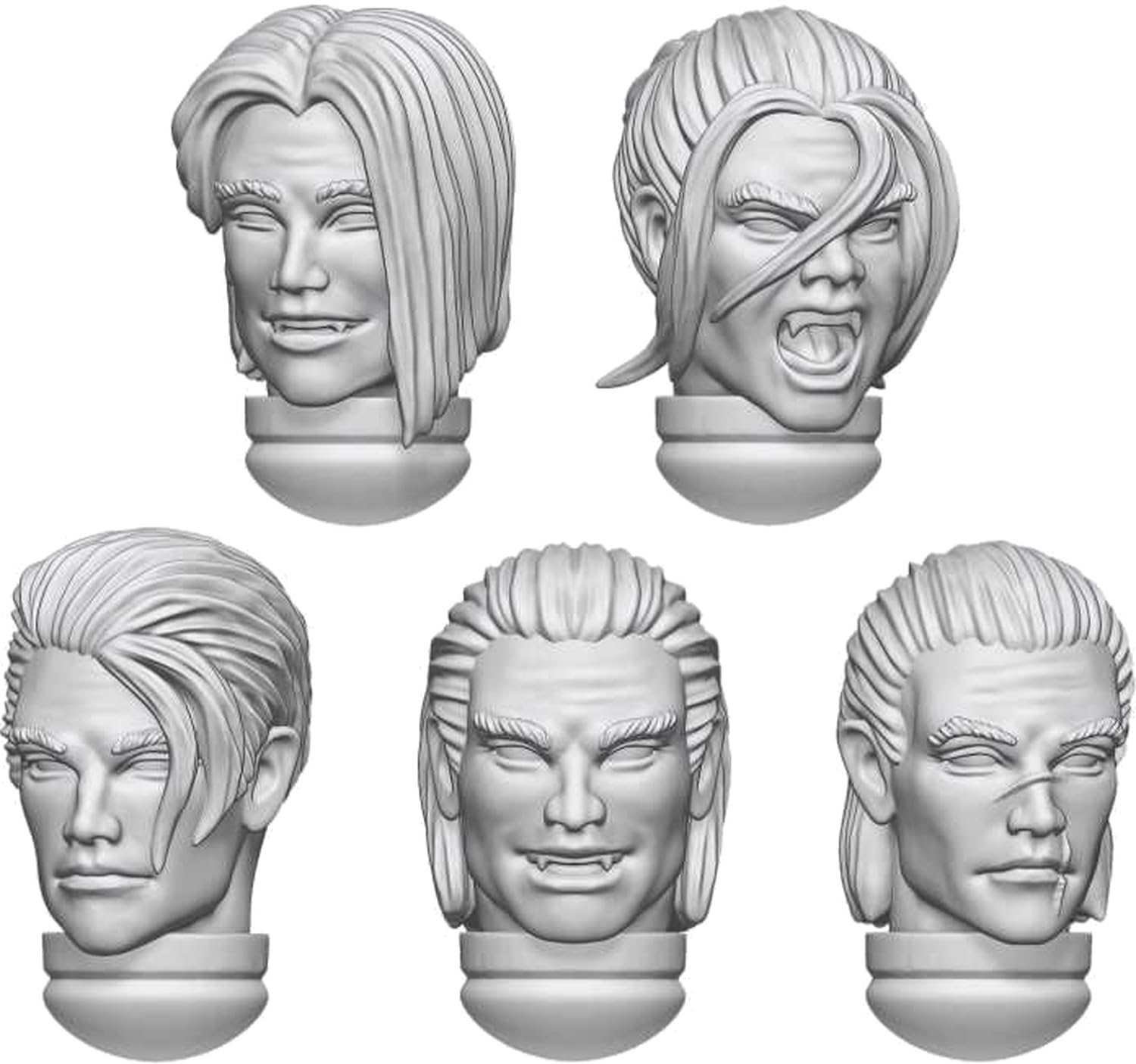 Green Stuff World 1/48 DakkaDakka Blood Vampire Head Set of 10