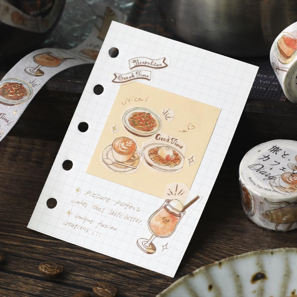 bgm Masking Tape Travel Cafe Diary Orange