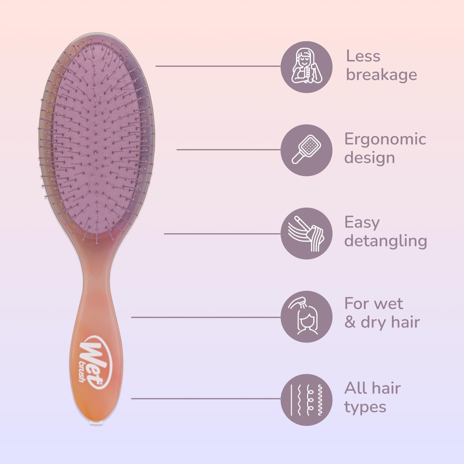 Wet Brush Original Detangler Desert After Glow Pink Hair Brush