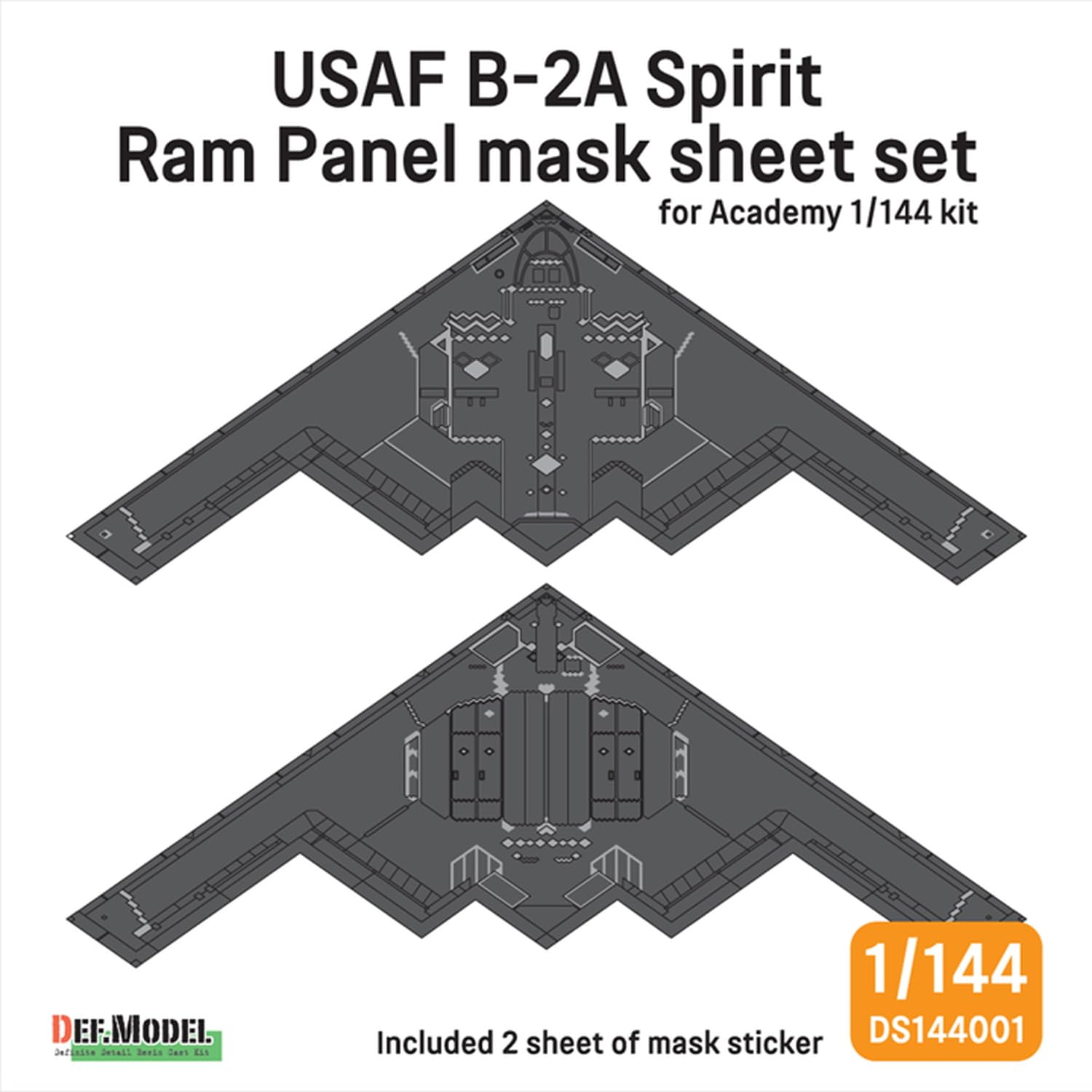 DEF.MODEL 1/144 Scale B-2A Spirit Bomber RAM Panel Mask Set