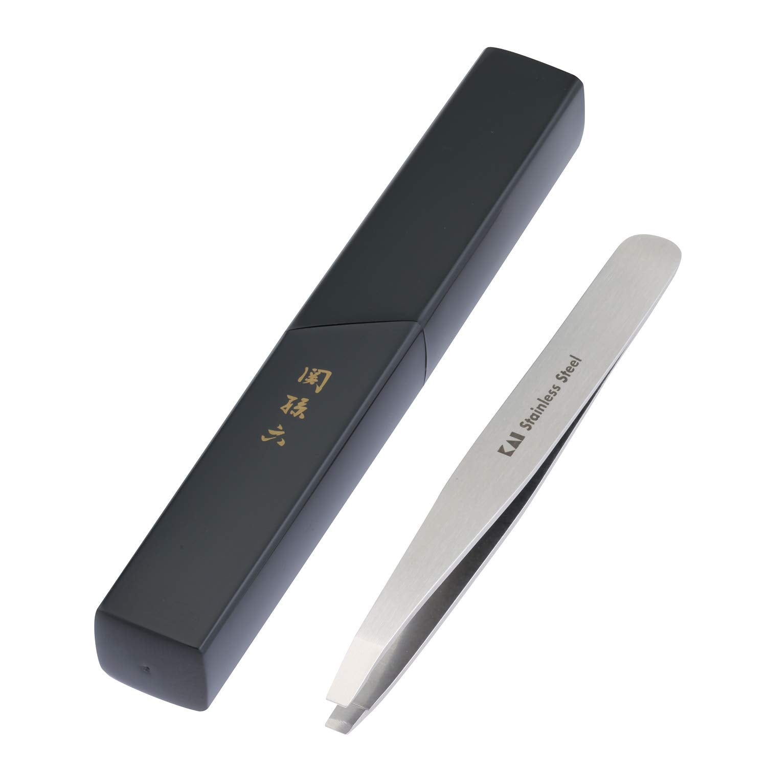 KAI Stainless Steel Tweezers with Storage Case for Precision Grooming