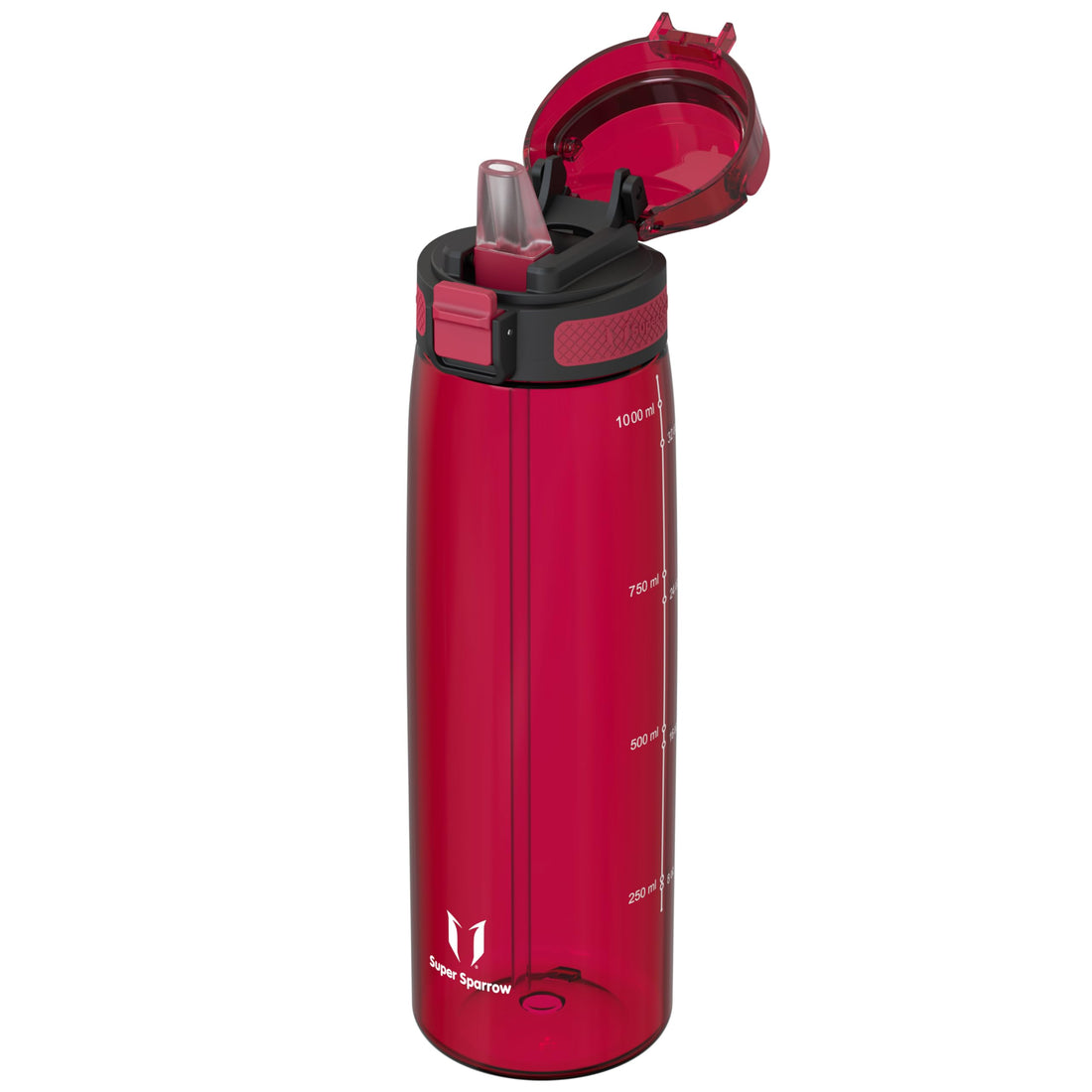 Super Sparrow Water Bottle 1L with Straw BPA-Free Tritan Design