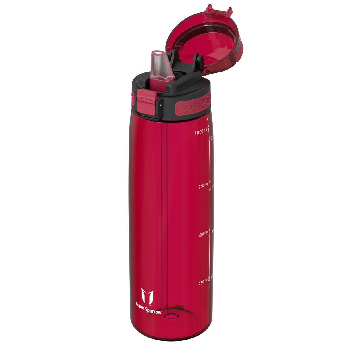Super Sparrow Water Bottle 1L with Straw BPA-Free Tritan Design