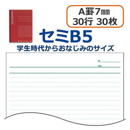 PLUS B5 Semi-A4 Notebook Pack with 30 Sheets
