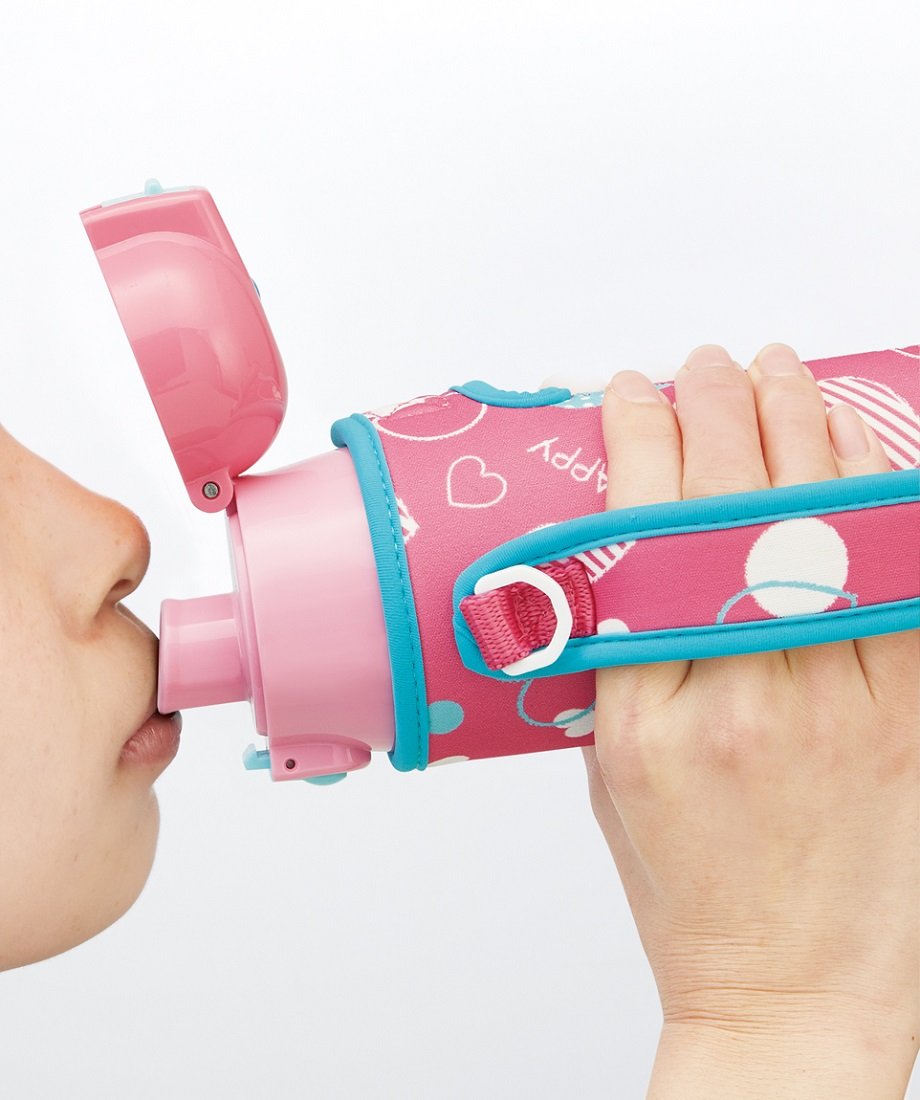 Skater Kids Water Bottle with Heart Polka Dots 470ml