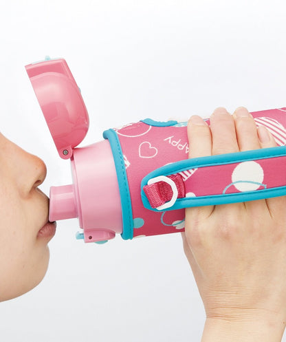Skater Kids Water Bottle with Heart Polka Dots 470ml