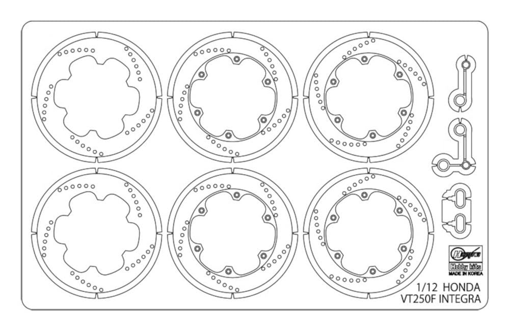 Hasegawa 1/12 Honda VT250F Integra Etched Parts for Model Kits