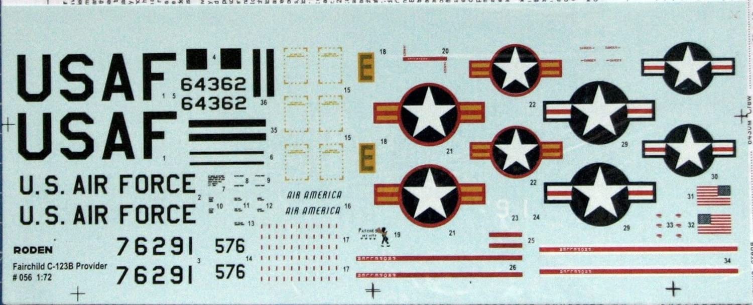 Roden 1/72 Scale Fairchild C-123B Provider Model Kit
