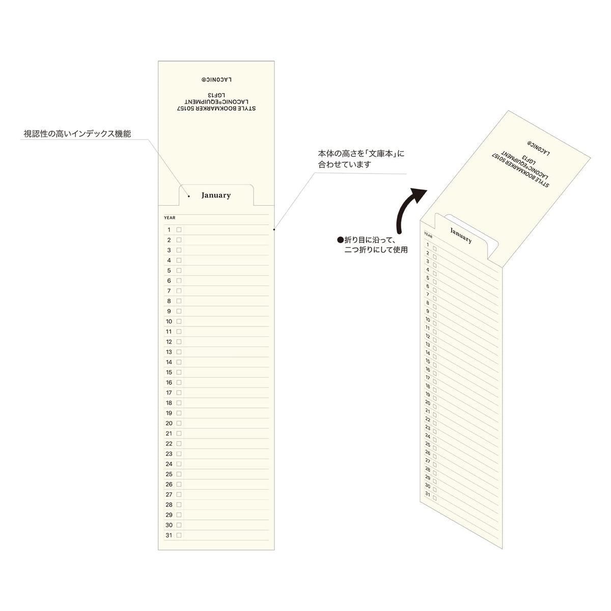 Laconic Weekly Bookmark Memo Date-Free Style Note