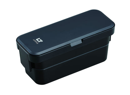 Asvel Bento Box with Bag Black 21.3cm x 8.6cm x 9.4cm