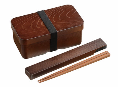 Kakusee Bento Box Traditional Style Rectangular 520ml with Chopsticks