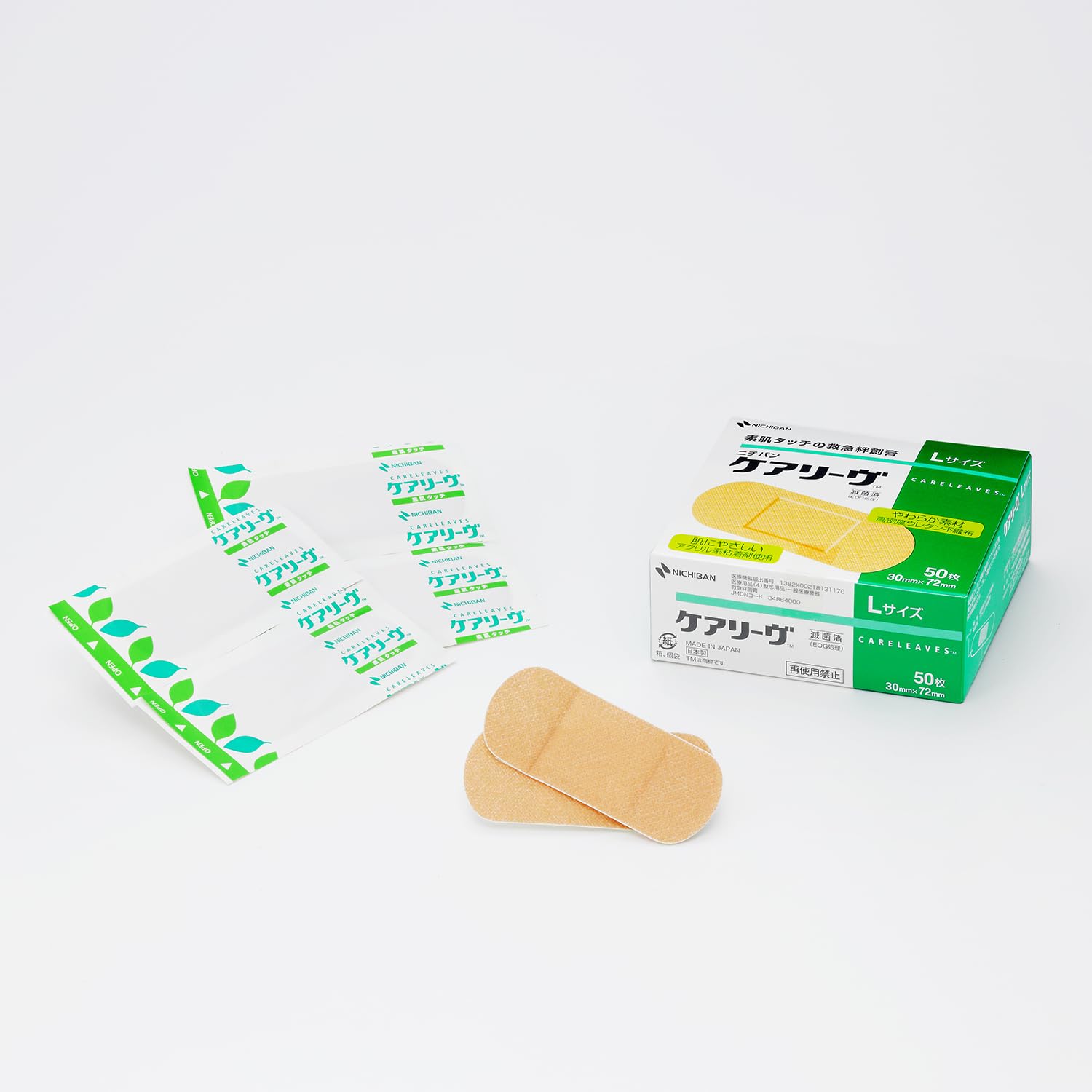 NICHIBAN Care Leave L Size 30x72mm 50 Sheets for Everyday Use