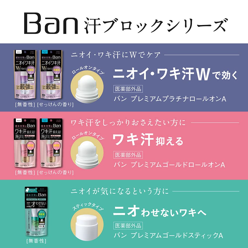 Ban Fragrance-Free Sweat Block Stick 20g for All-Day Protection