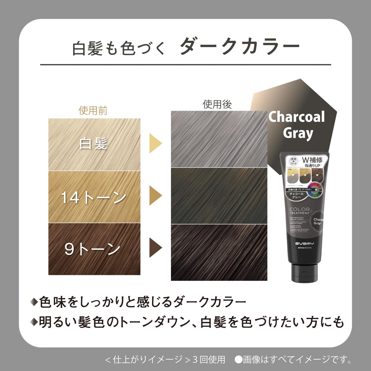 Anna Donna Every Color Treatment Dark Charcoal Gray 160g