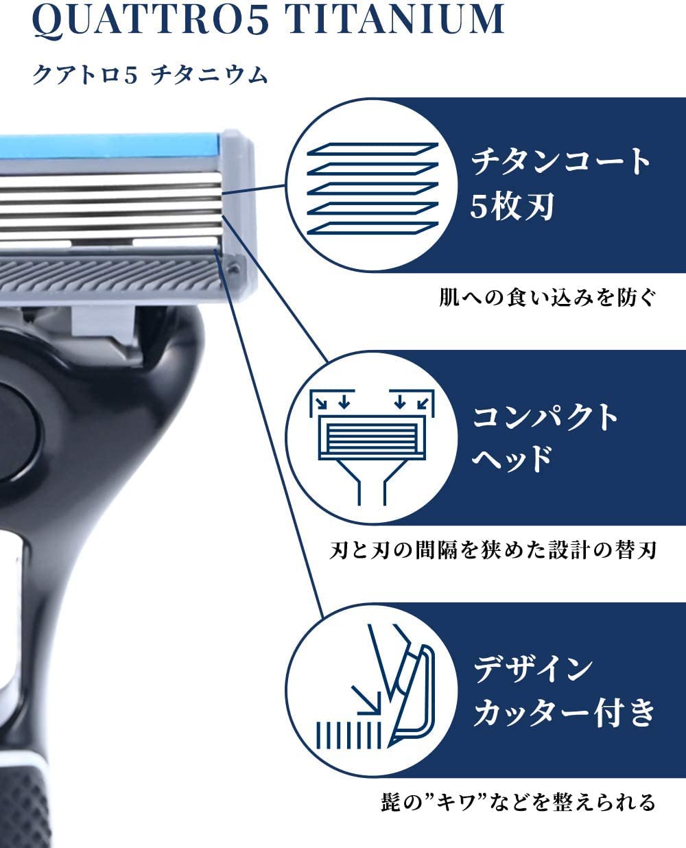 Schick Quattro 5 Titanium Razor Combo Pack with 5 Blades