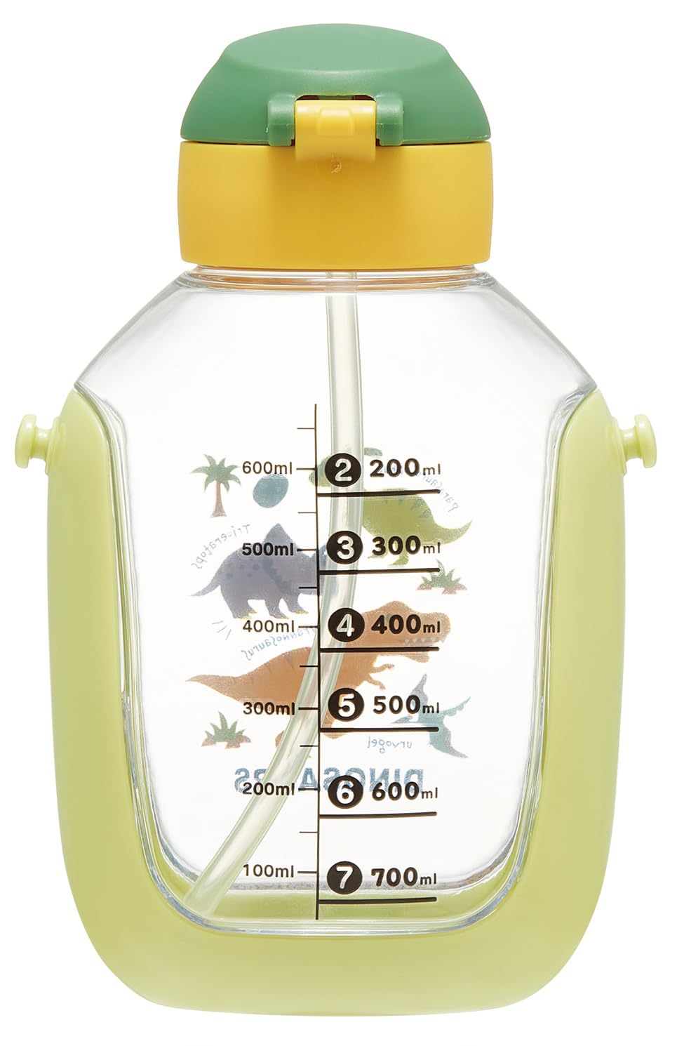 Skater One-Push Straw Bottle with Shoulder Belt 780ml Dinosaur