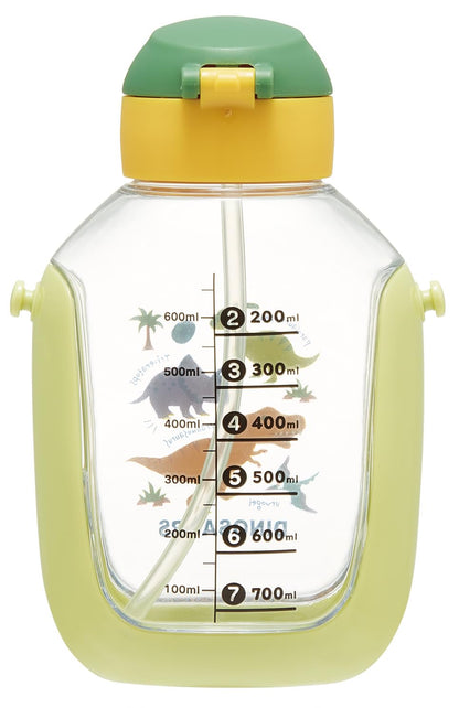 Skater One-Push Straw Bottle with Shoulder Belt 780ml Dinosaur
