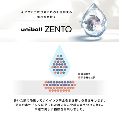 Mitsubishi Pencil Uni-ball ZENTO Flow 0.38 Ballpoint Pen in Birch White