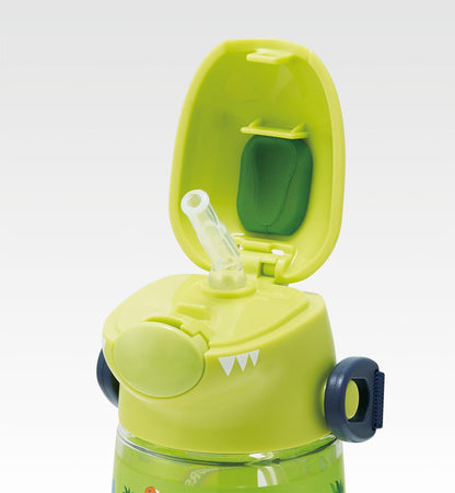 Skater Dinosaur Design Straw Bottle 420ml for Kids