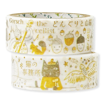 Shinzi Katoh Japanese Masking Tape Set with Foil 2 Rolls