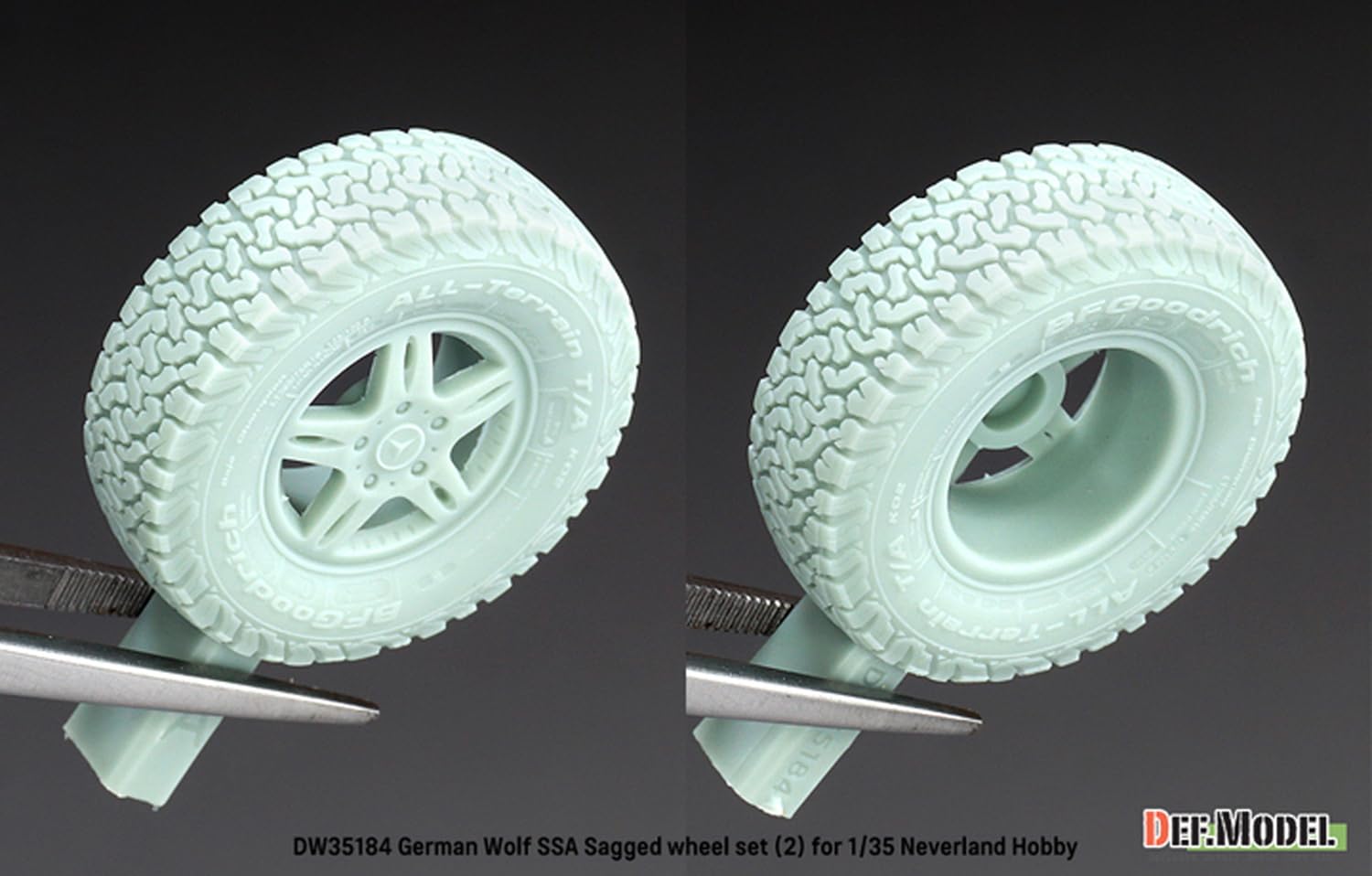 DEF.MODEL 1/35 Scale Model Parts Set with Wolf SSA Tires and Grille