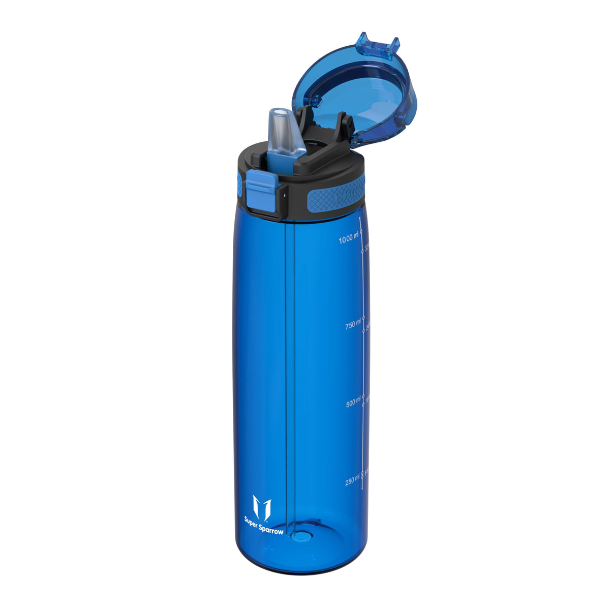 Super Sparrow Water Bottle 1L BPA-Free with Straw