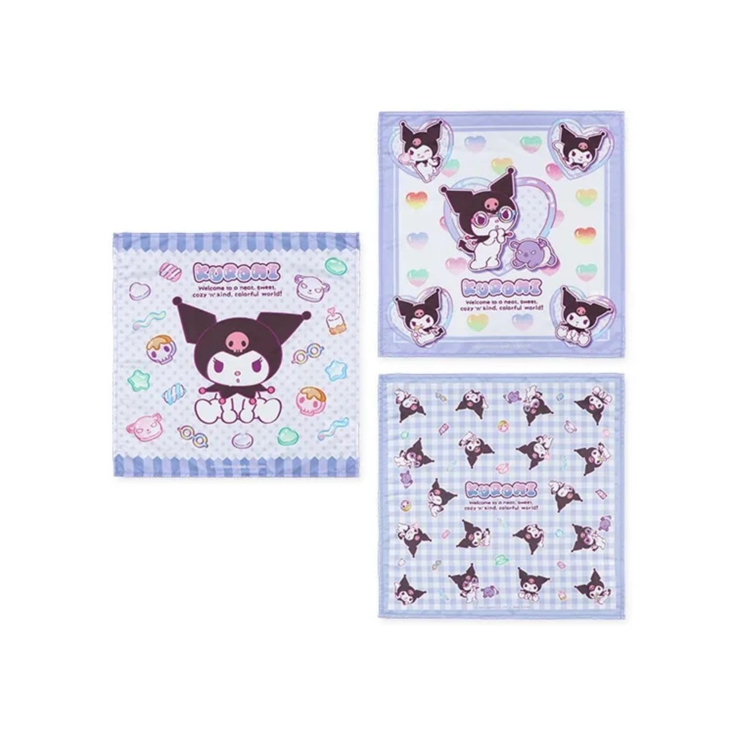 Salon de Sanrio Napkin Set featuring Kuromi 3 Pieces 43x43cm