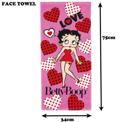 Inukaitaoru Betty Boop Face Towel Heart Design