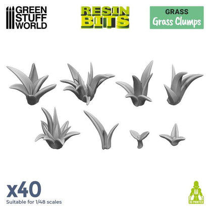 Green Stuff World Diorama Accessories 3D Printed Grass Clumps Set of 40