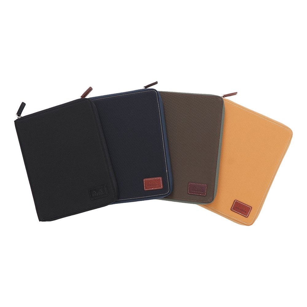 RHODIA Round Zip Case Notebook No.16 A5 Camel with Black Graph Paper