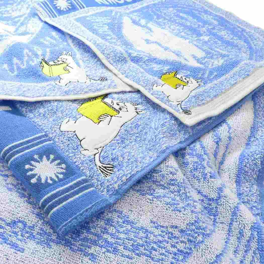 Marushin Face Towel Organic Cotton Long Towel with Moomin Design