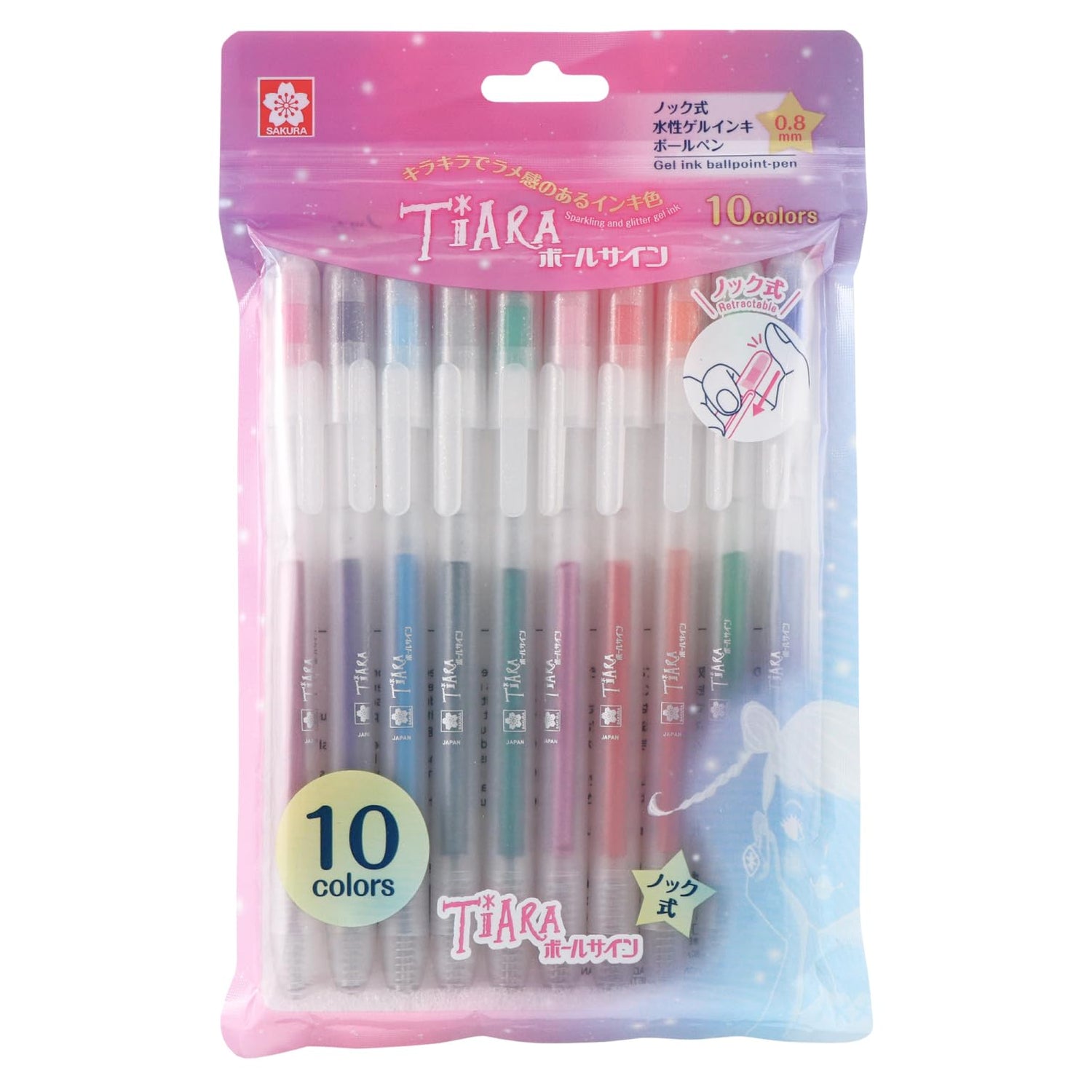 CRAY-PAS Water-Based Ballpoint Pen Ball Sign Tiara 0.8mm 10 Colors