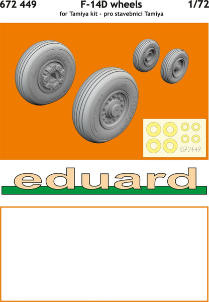 Eduard 1/72 Scale Grumman F-14D Tomcat Wheel Model Parts for Tamiya