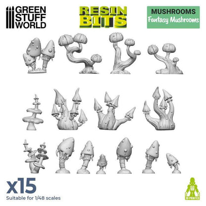 Green Stuff World Fantasy Mushroom Diorama Accessory Set 45 Pieces
