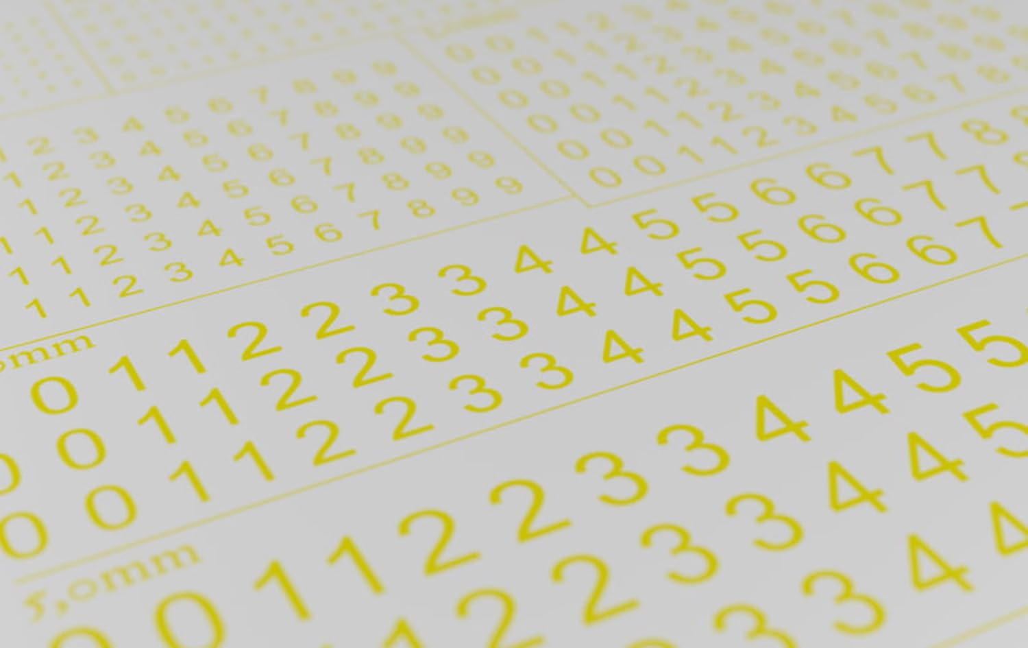 Masu Models Scale Free Yellow Number Decals Small Size for Model Kits