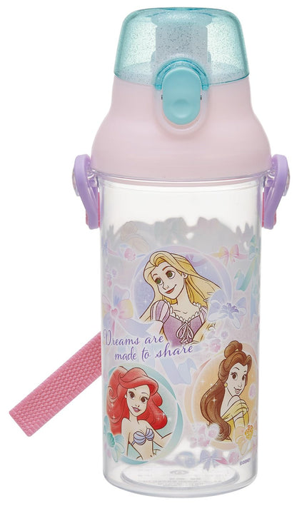Skater Kids Clear Water Bottle 480ml Featuring Disney Princesses
