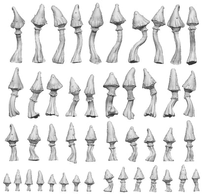 Green Staff World 3D Printed Goblin and Mushroom Diorama Accessory Set 45 Pieces