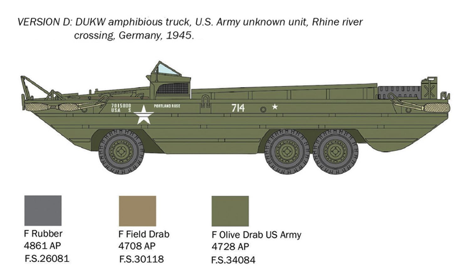 PLATZ 1/72 Scale DUKW Amphibious Vehicle Model Kit for D-Day 80th Anniversary