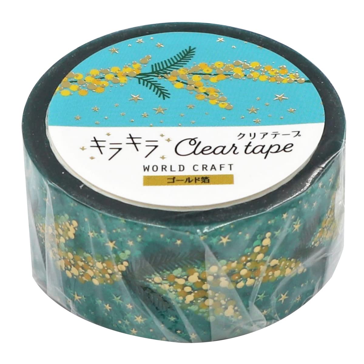 World Craft Masking Tape Glitter Clear Tape Gold Foil 20mm