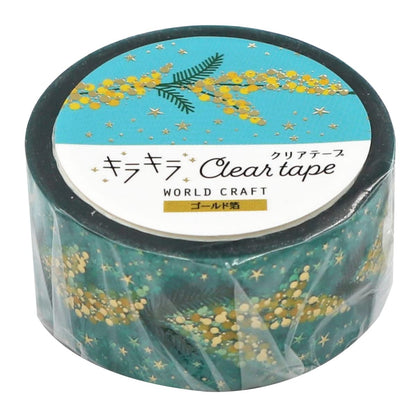 World Craft Masking Tape Glitter Clear Tape Gold Foil 20mm