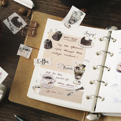 bgm Masking Tape Travel Cafe Diary Noir