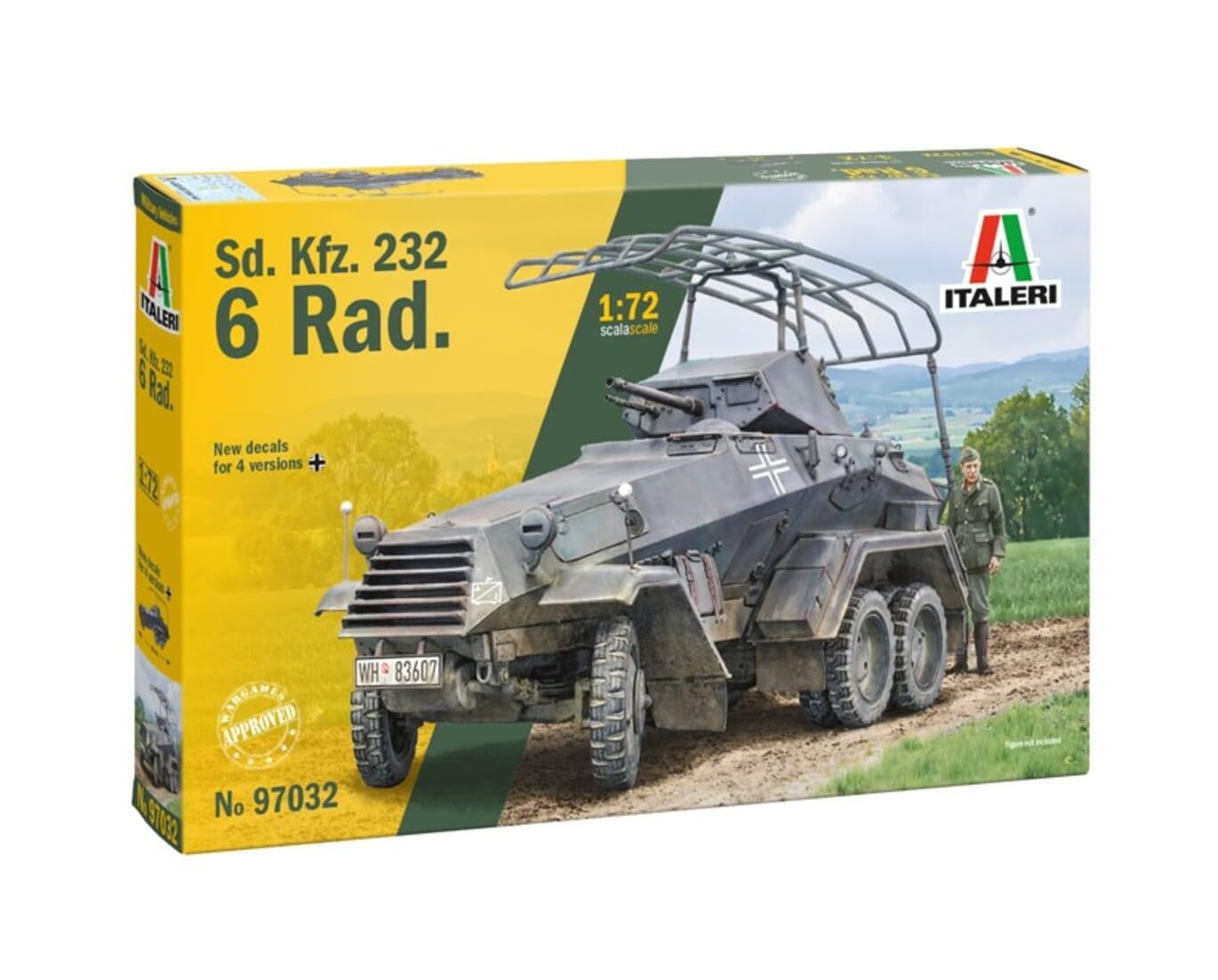 Italeri 1/72 Scale Model WW2 German Sd.Kfz.232 6-Wheel Armored Vehicle