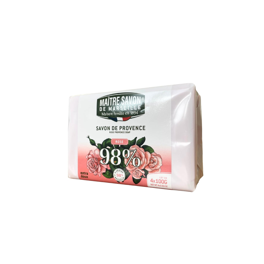 Maitre Savon de Marseille Fragrance Soap Set of 4 Rose Scented