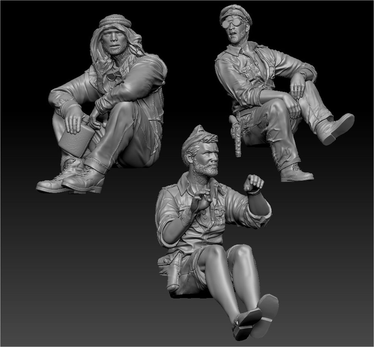 Thunder Model 1/35 British Long Range Desert Group Figure Set of 3